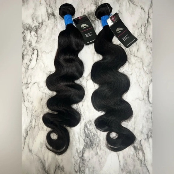 Other - 22” & 22” Brazilian Body Wave Natural Black Unprocessed 100% Human hair